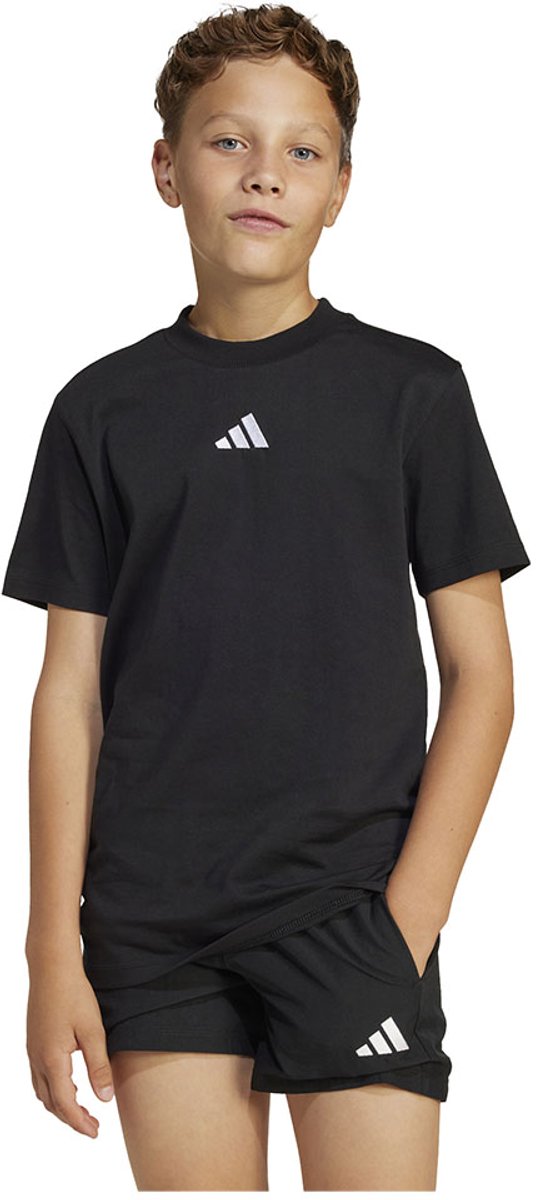 Adidas Essentials T-shirt Met Korte Mouwen 13-14 Years Jongens Meisjes Zwart