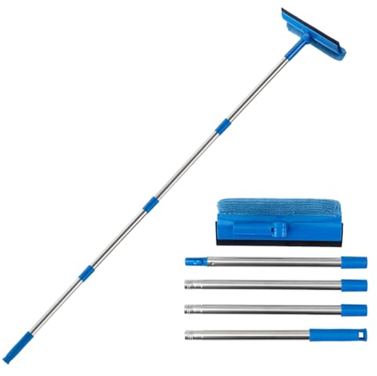 2-in-1 Microfibre Raamwisser met Lange Handgreep voor Glazen en Douche