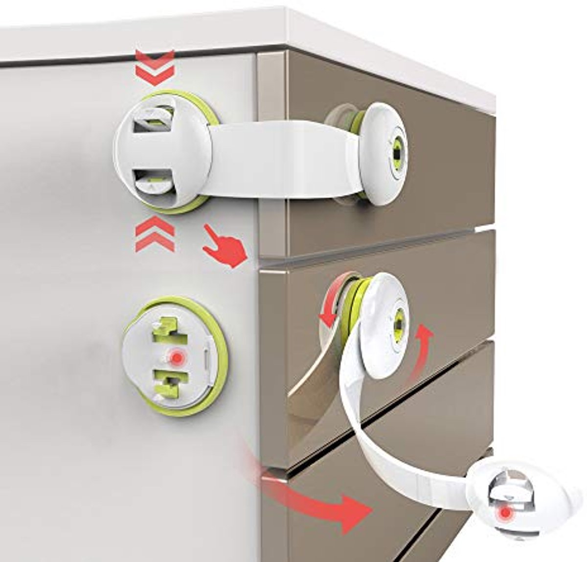 Image of 10 Stuks Kinderveiligheidssloten - Eenvoudige Installatie voor Keuken en Huishouden