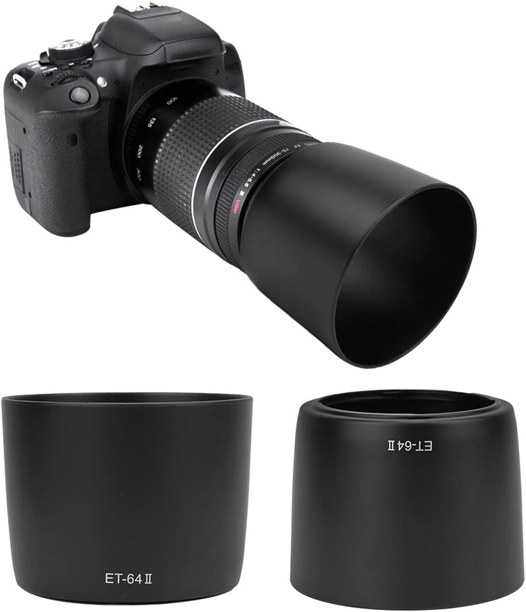Lens Hood Et64Ii - Hoogwaardige Plastic Zoom Lens 70-300mm - Geschikt voor EFS EF 75-300mm F4-5.6 IS USM