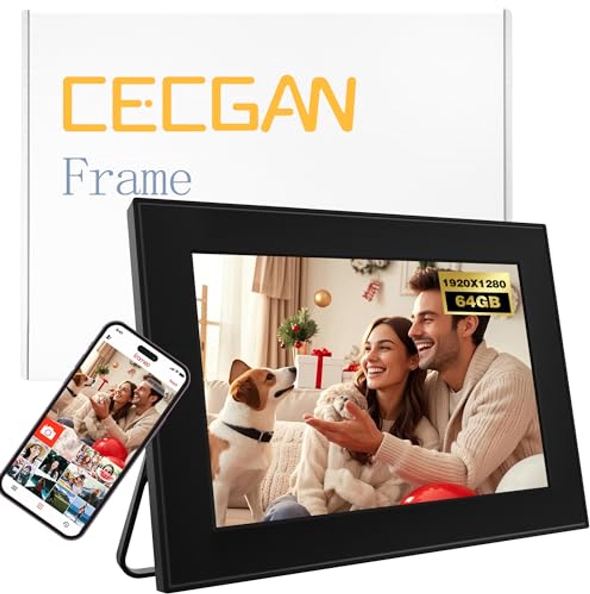 Digitale fotolijst 10,6 inch met 64 GB geheugen en touchscreen