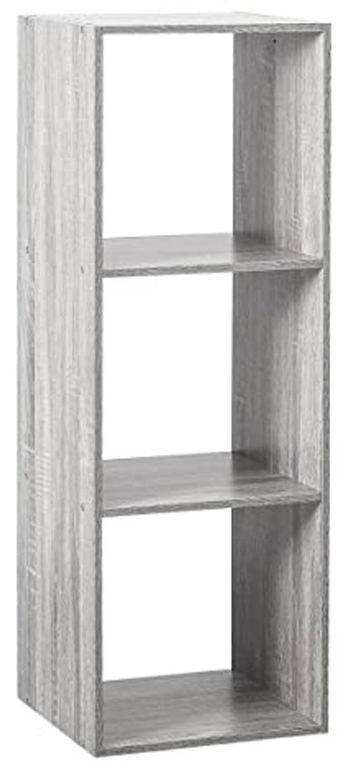 Wooden Rek Houten Rek met 3 Vakken - 34,4 x 32 x 100,5 cm - Grijs | bol