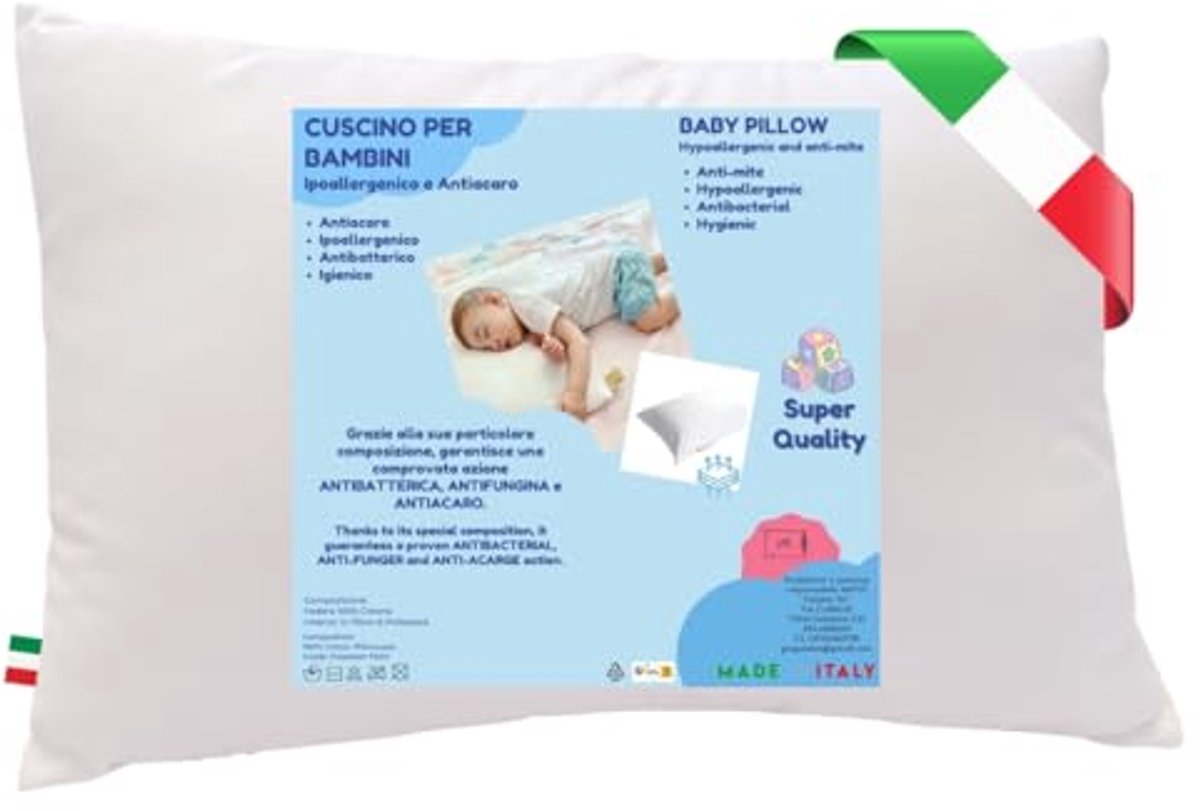 Hypoallergeen Kussen 40 x 60 cm voor Kinderen - Ademend en Mijtbestendig