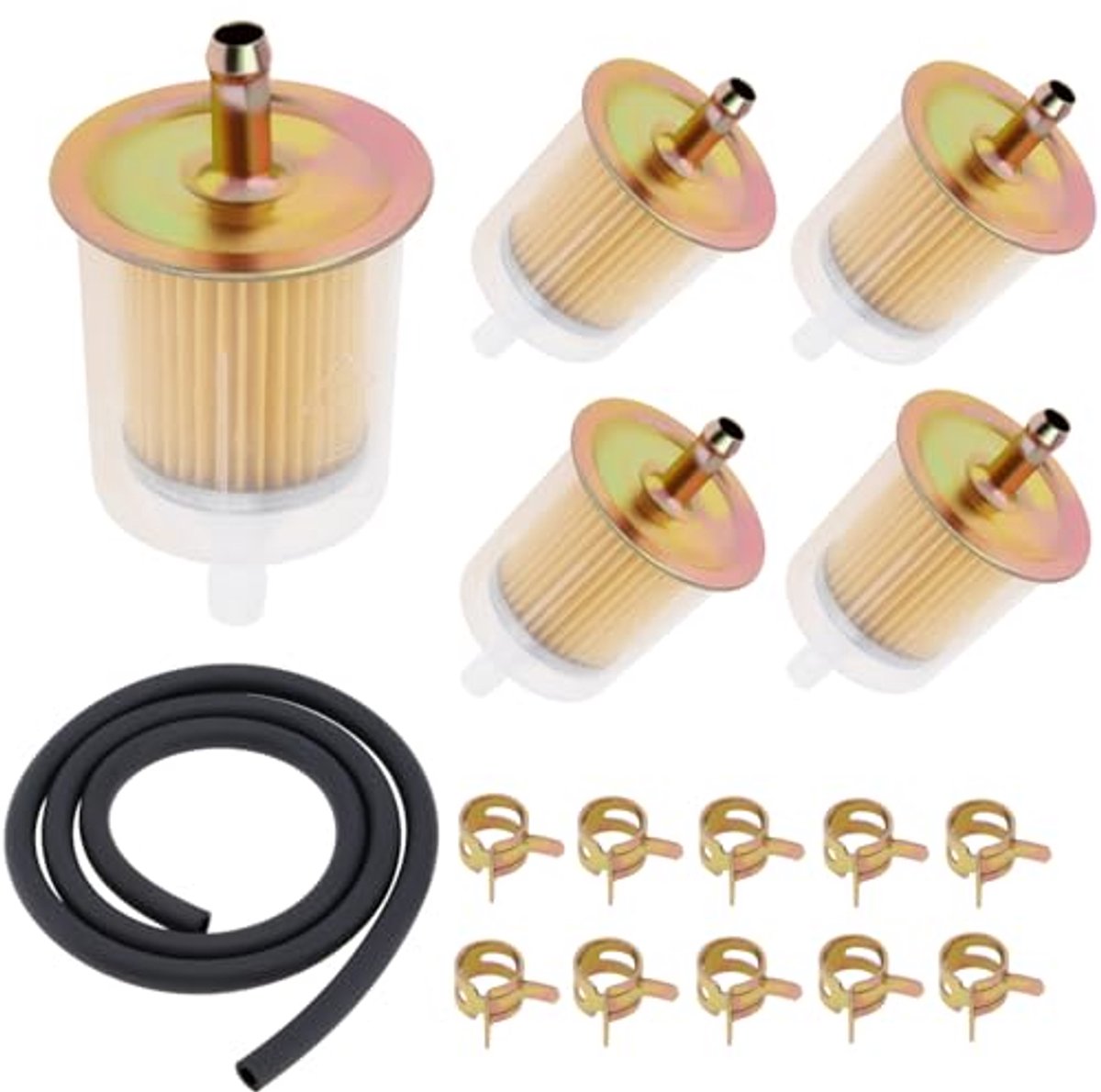 Image of 5 Stuks Inline Benzinefilter voor Scooter, Bromfiets, en Motorfiets