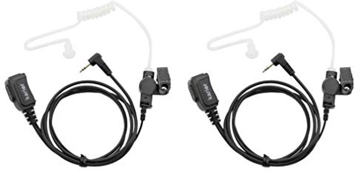 Walkie Talkie Headset met PTT Mic en Akoestische Buis - 2 Pack