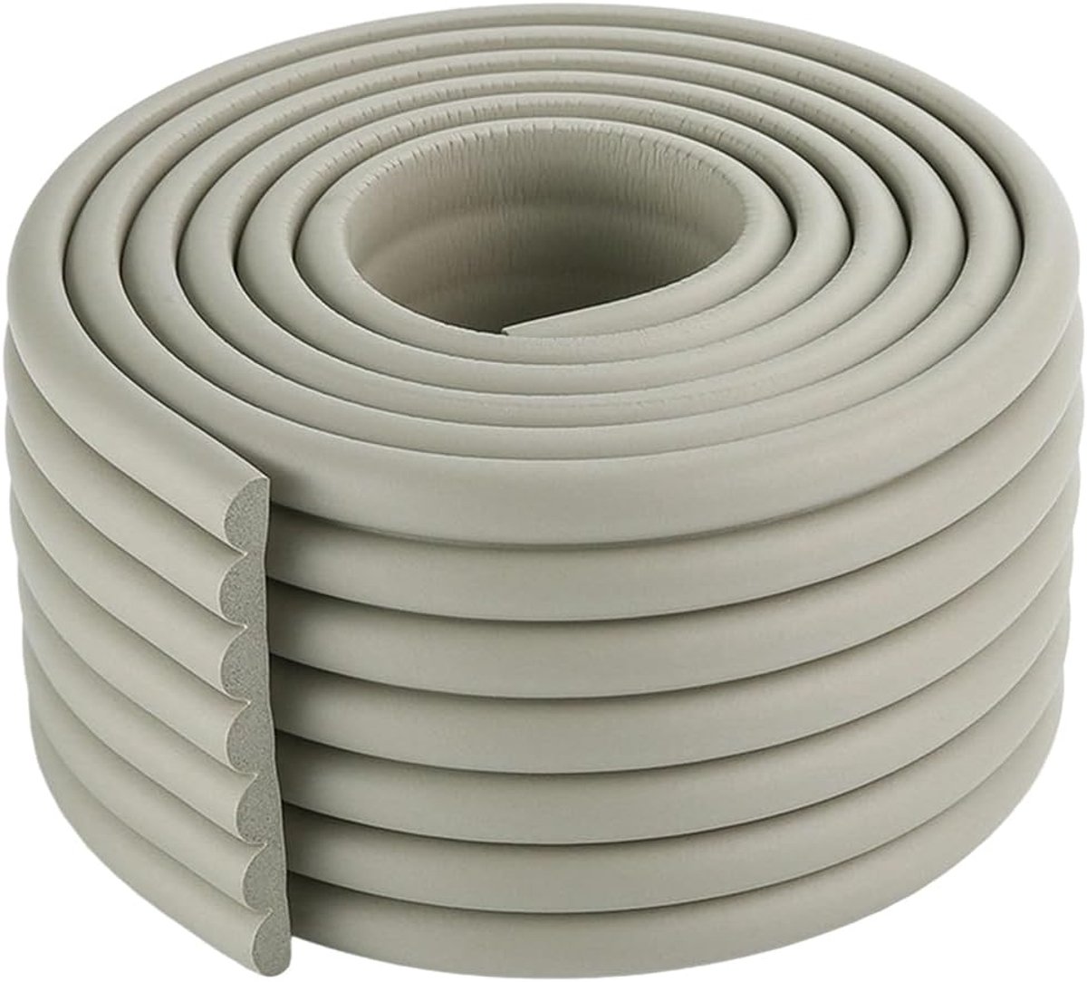 Image of 6.5 m Edge Protector - Grijs - Anti-Collision Strip - Randbeschermers - Lijm - Extra Brede Zachte Rubber Foam Padding - Meubel - Bureau Rand Kussen