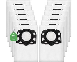EXCITAT KFI 357 Stofzuigerzak - Verpakking van 12 - Geschikt voor Kärcher WD2Plus/WD3/KWD1 /KWD2/KWD3/MV3/WD3.200-WD3.800M/SE4001/SE4002 Stofzuigers - Vervanging 2.863-314.0 - Geschikt voor nat-/droogzuigers met kunststof kap