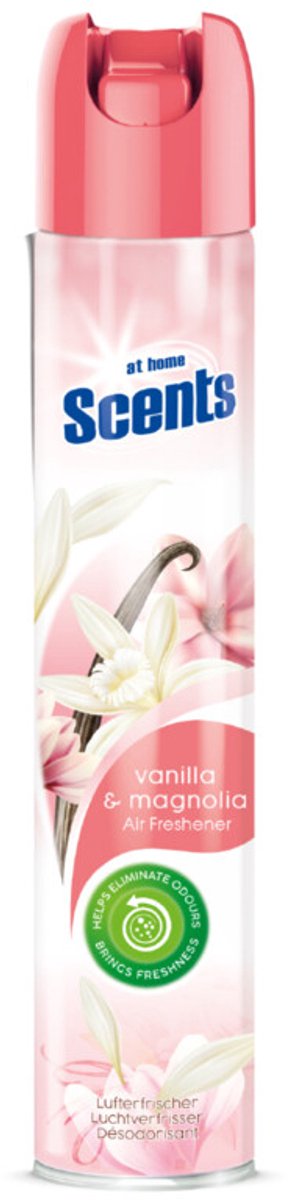 At Home Luchtverfrisser Spray Vanille en Magnolia - 6 x 400 ml - Voordeelverpakking
