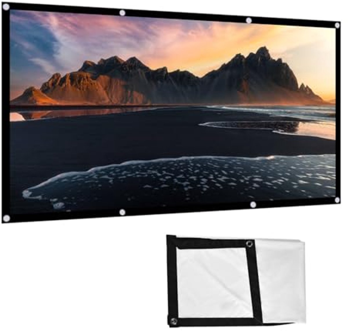 Draagbaar Opvouwbaar Projectiescherm 60-120 Inch voor Thuis en Buiten - 16:9 Aspect Ratio