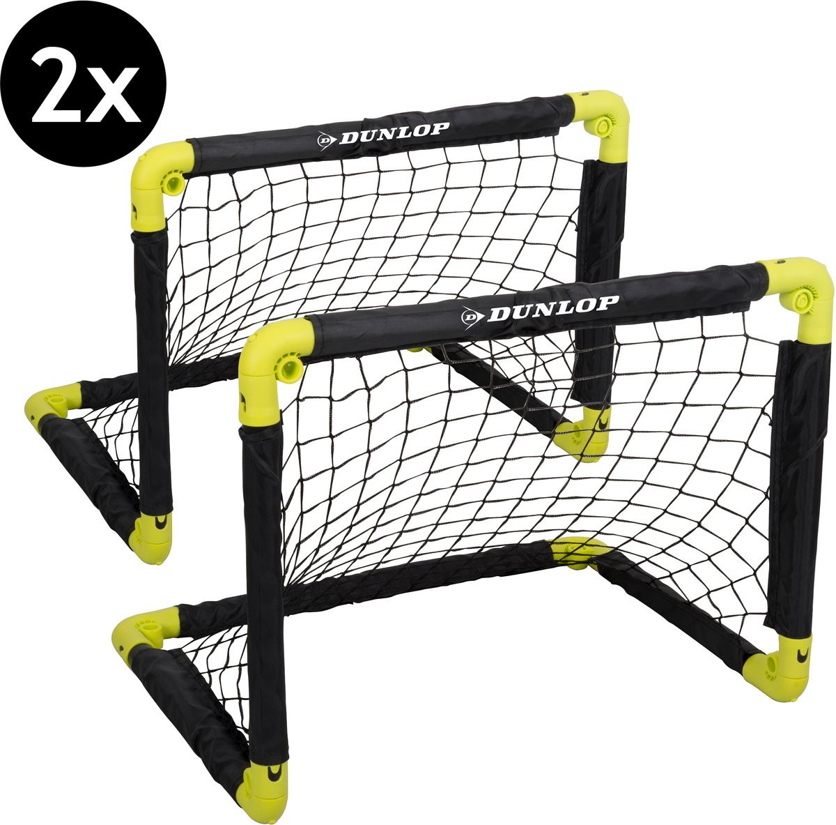 Dunlop Voetbaldoelen Set - Twee Stuks - Voetballen - Inklapbaar - Lichtgewicht - Zwart