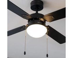 Plafondventilator met Verlichting en 3 Snelheden - 42 Inch, 50W, 4 Omkeerbare Bladen, Zomer/Winter Modus