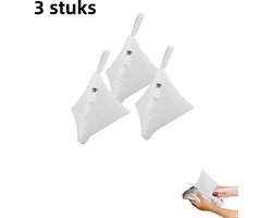 3-delige mini multifunctionele waszak - Polyester mesh waszak - Geschikt voor wasmachines, bh's en ondergoed - Witte rits driehoek 12 cm * 12 cm