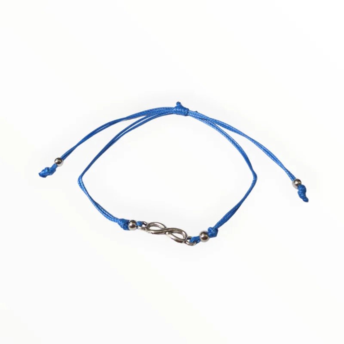 Aramat Jewels | Armbanden | Infinity touw Armband oneindig symbool | Konings Blauw | |2mm | Metaal | Kinderen, Volwassenen | Verkleurd niet