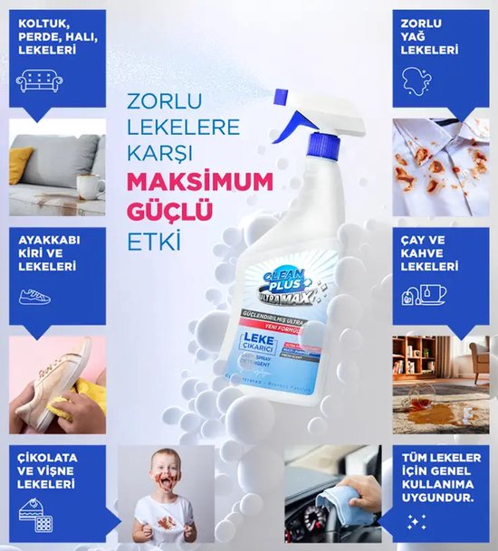 OZDEN OZDOGAN Clean Plus+ Détachant Multifonctionnel Ultra Puissant, Nettoyant Tout Usage 750 ml