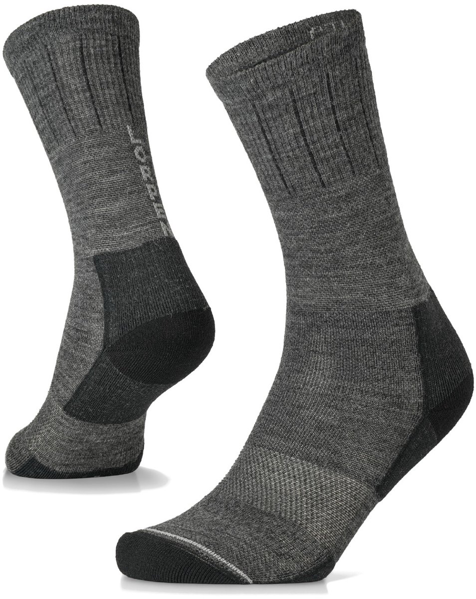 LORPEN Pro Trek Merino Lightweight Mid Crew wandelsokken Donkergrijs 47-50