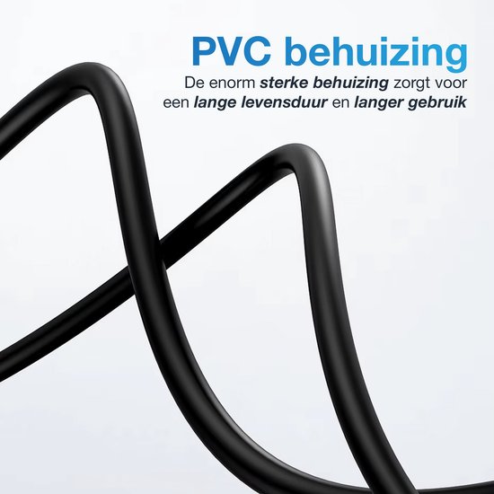 Een gedraaide, zwarte PVC behuizing van een optische audiokabel.