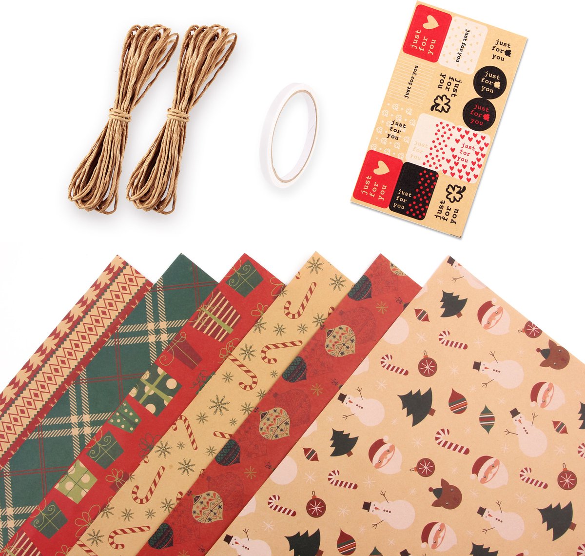 Daity 6 vellen - Inpakpapier - Cadeaupapier - kerstcadeaupapier - inpakpapier verjaardag - 50*70cm - Kerst - Kadopapier