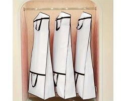 Witte bruidsjurk beschermhoes, opbergtas voor trouwjurken, speciale gelegenheidskleding, stofhoes, draagbaar en herbruikbaar