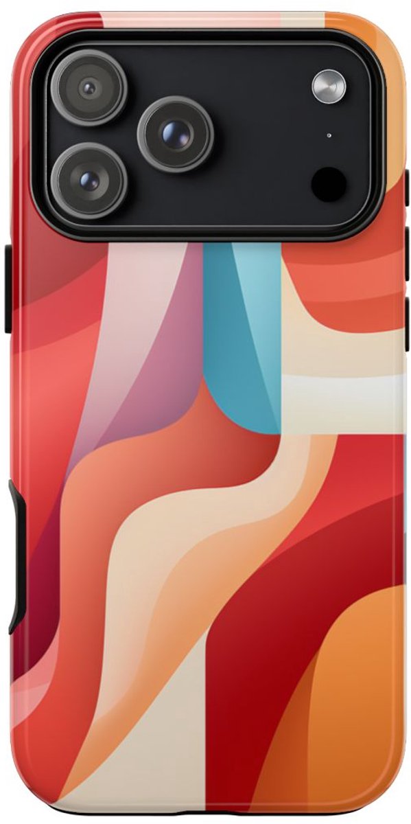 Abstracte Kleurrijke Gebogen Vormen – Telefoonhoesje Geschikt voor iPhone 17 Pro Max