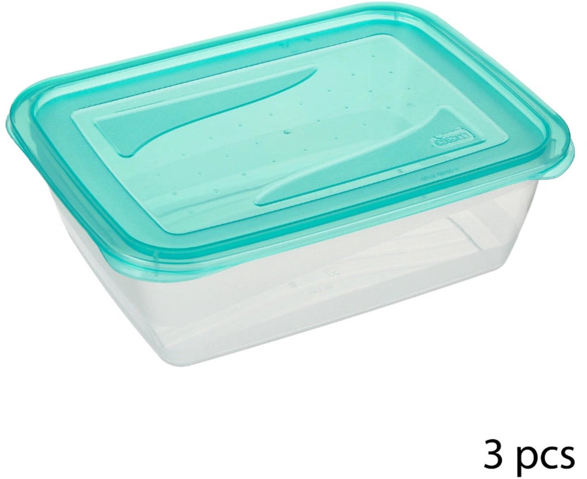 Diepvries vershoudbakjes 1.25 liter 3 stuks Five® - Transparant - Diepvriesbestendig