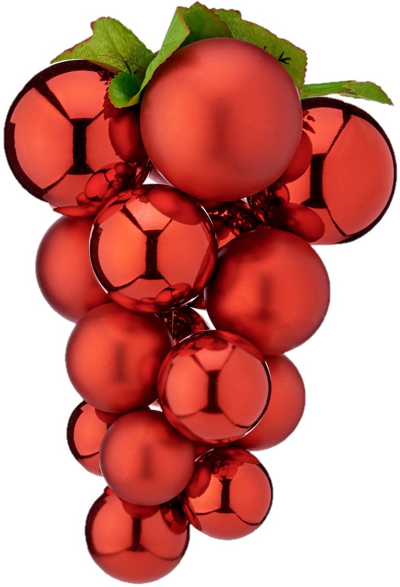 Kerstballen Druiven Klein Rood Plastic 15 x 15 x 20 cm