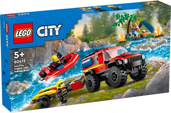 LEGO City 4x4 brandweerauto met reddingsboot - 60412