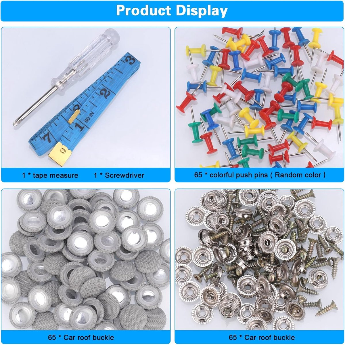 Autobekleding Reparatie Kit - 65 stuks dakbekleding klinknagels - Met schroevendrader en meetlint - Voor auto plafond reparatie - Voor automobilisten en doe-het-zelvers thumbnail 4