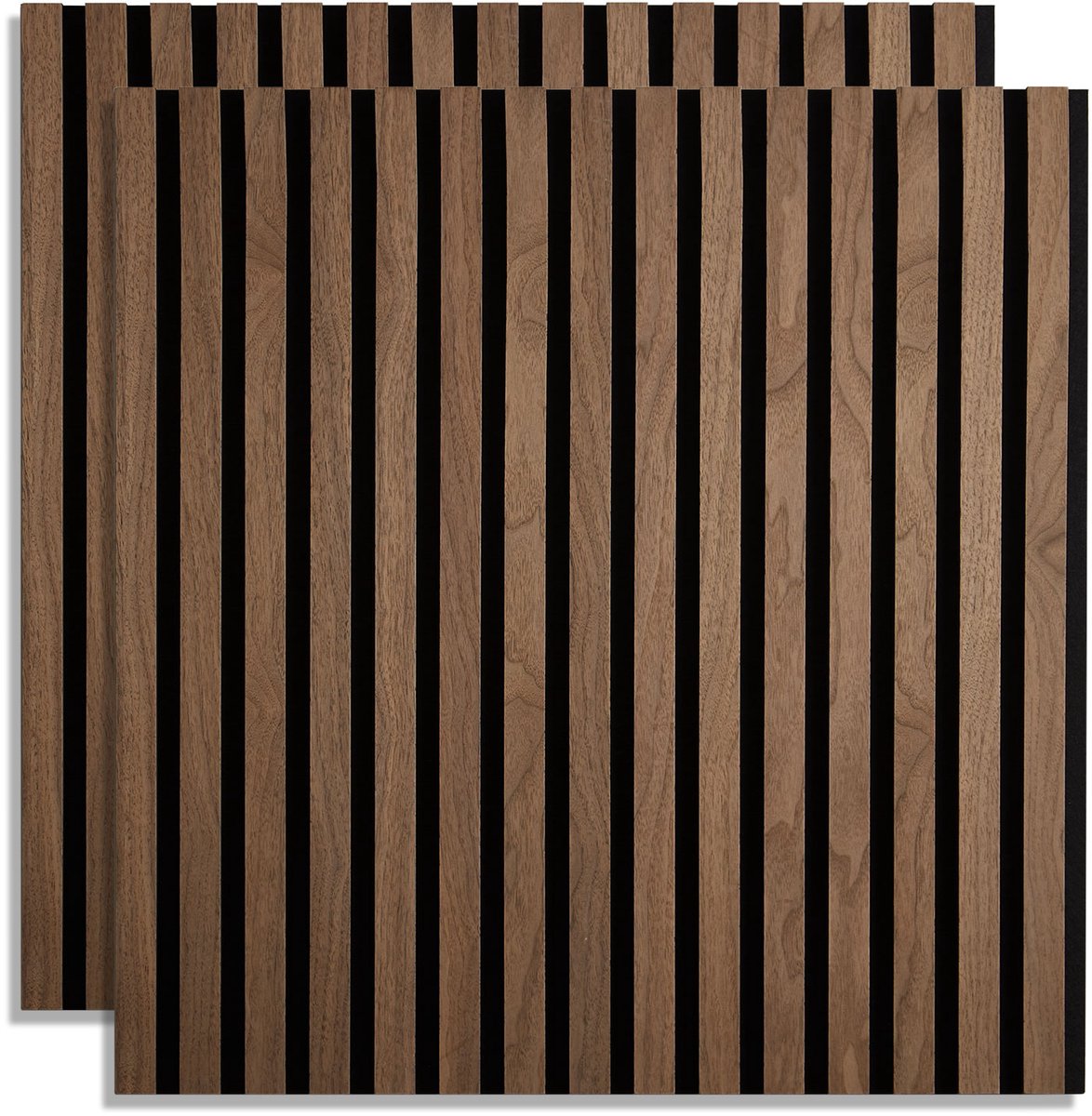 Homestyle4u Akoestisch paneel - 60x60 cm - Notelaar - Set van 2