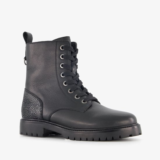 Bottines à lacets en Groot pour fille avec paillettes au talon, noires - Pointure 35