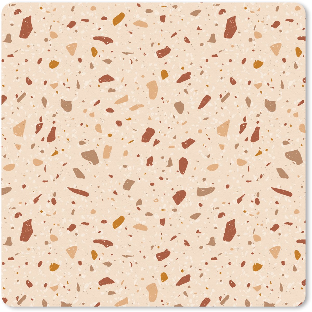 Muismat XXL 80x80 cm - Bureau onderlegger - Bureau mat Terrazzo - Patroon - Kleurrijk - Steen - Bureaumat - Gaming mousepad xl - Bureaulegger groot - Computer deskmat