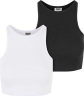 Urban Classics - Organic Rib Crop top - XXL - Wit/Zwart