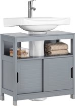 Meuble de salle de bain WNHB® avec lavabo - Meuble de salle de bain élégant avec espace de rangement - 60x61x30 cm gris acier
