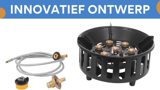 Camping kooktoestel - Campingaz - Gasfornuis - Buitenbrander - Voor Picknick, Frituren & Stomen - Met 3 Adapters - Inclusief Opbergtas van Campingaz — afbeelding 2