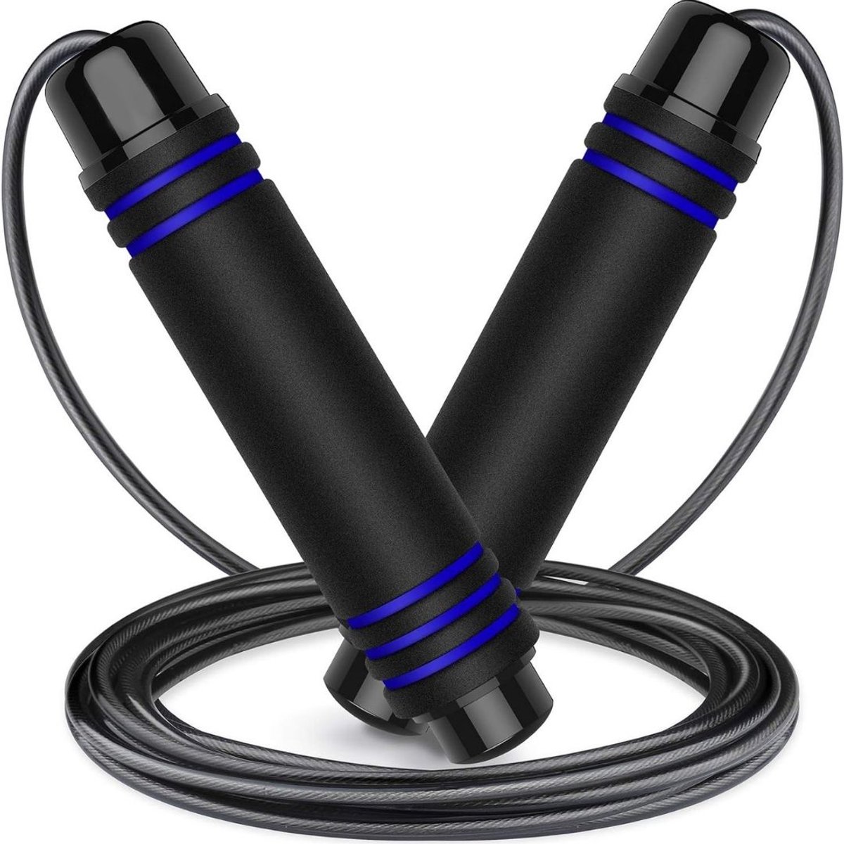Springtouw met Teller - Elektrisch Jumprope Fitness - Draadloos voor Volwassen en Kinderen - Zwart