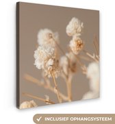 Peinture sur toile 20x20 cm - Décoration murale Fleurs - Wit - Nature - Pastel - Décoration murale murale salon - Décoration chambre - Accessoires de chambre - Peintures