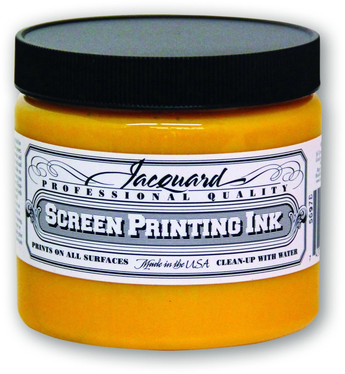 Jacquard zeefdruk inkt 470 ml geel - textielverf voor creatief schilderen.