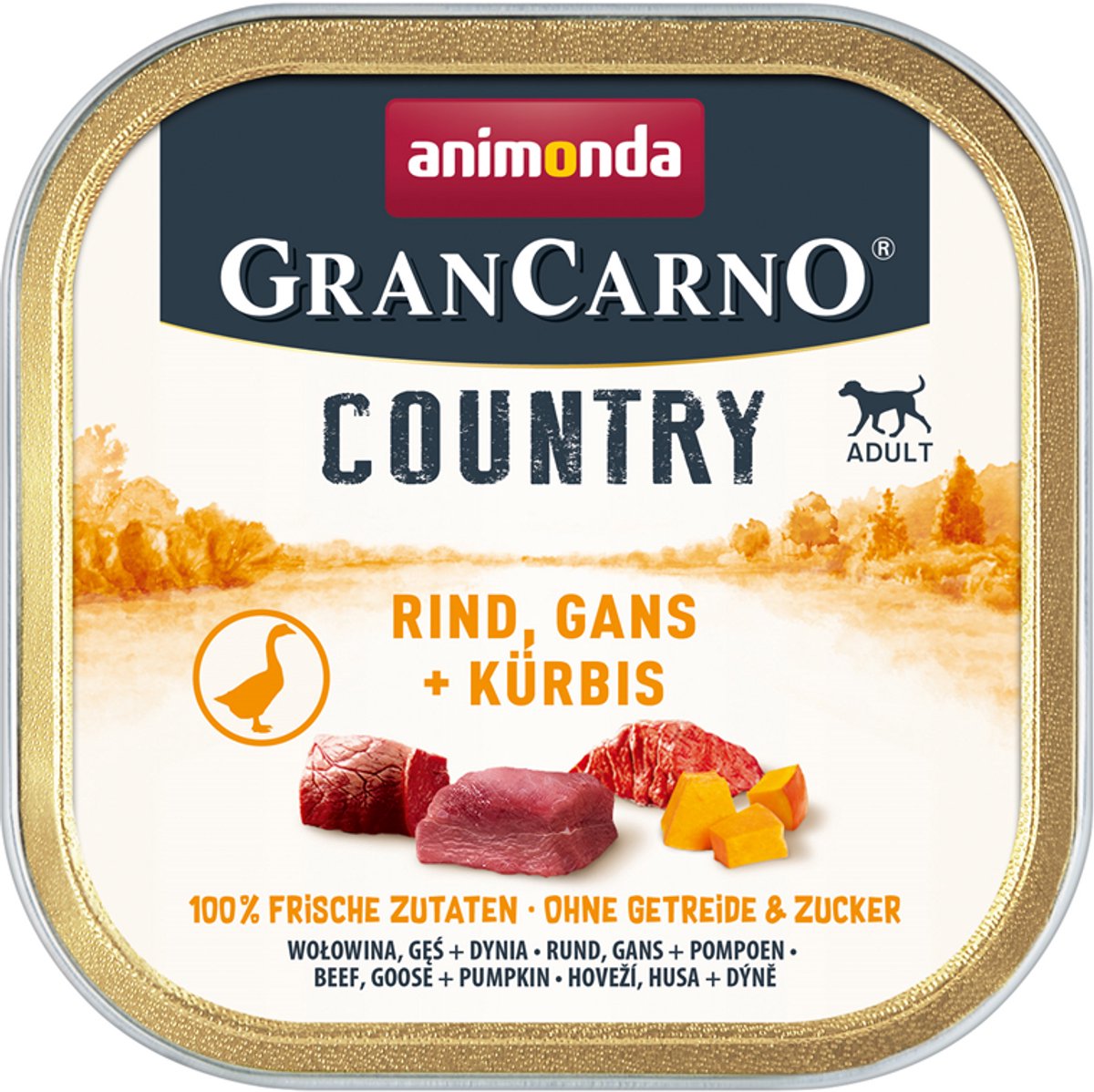 Animonda Animonda Dog - GranCarno Country Adult 22x150g - Rund, gans & pompoen