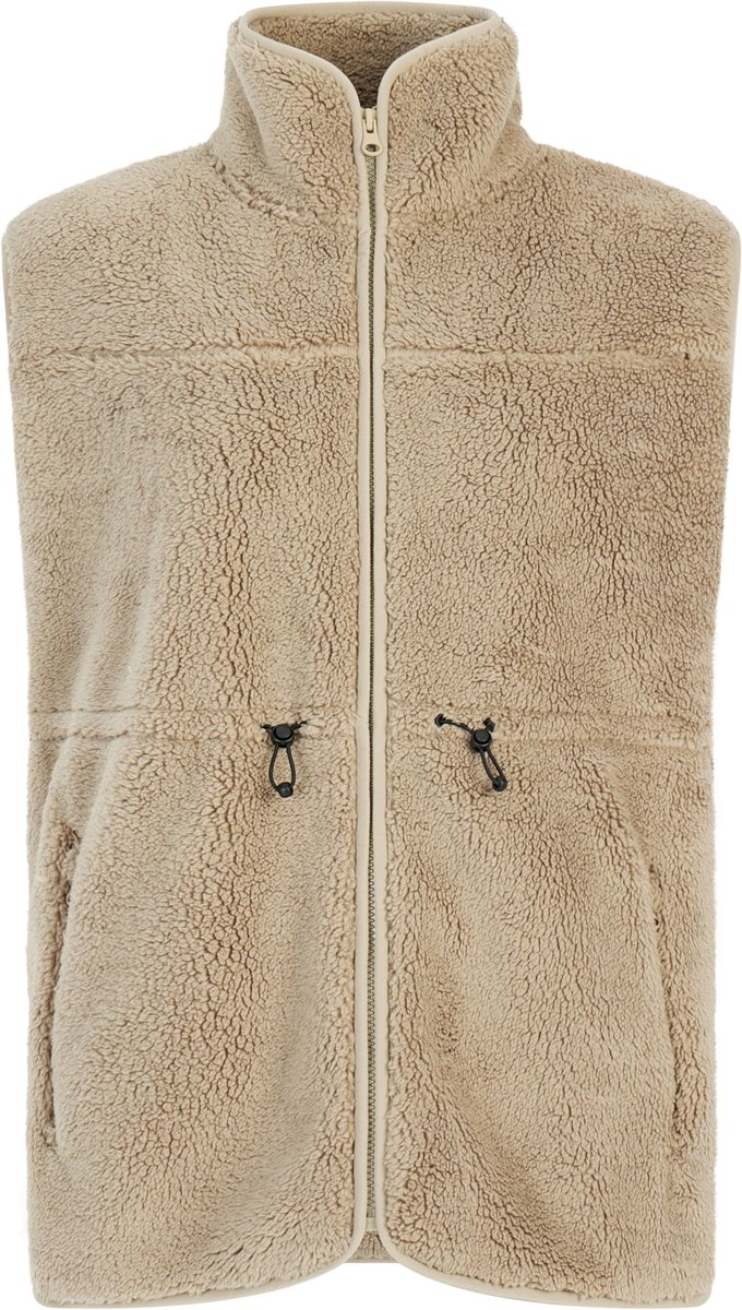 Protest Prtgym Bodywarmer Dames High-pile teddy fleece Outdoor Ritssluiting Beige
