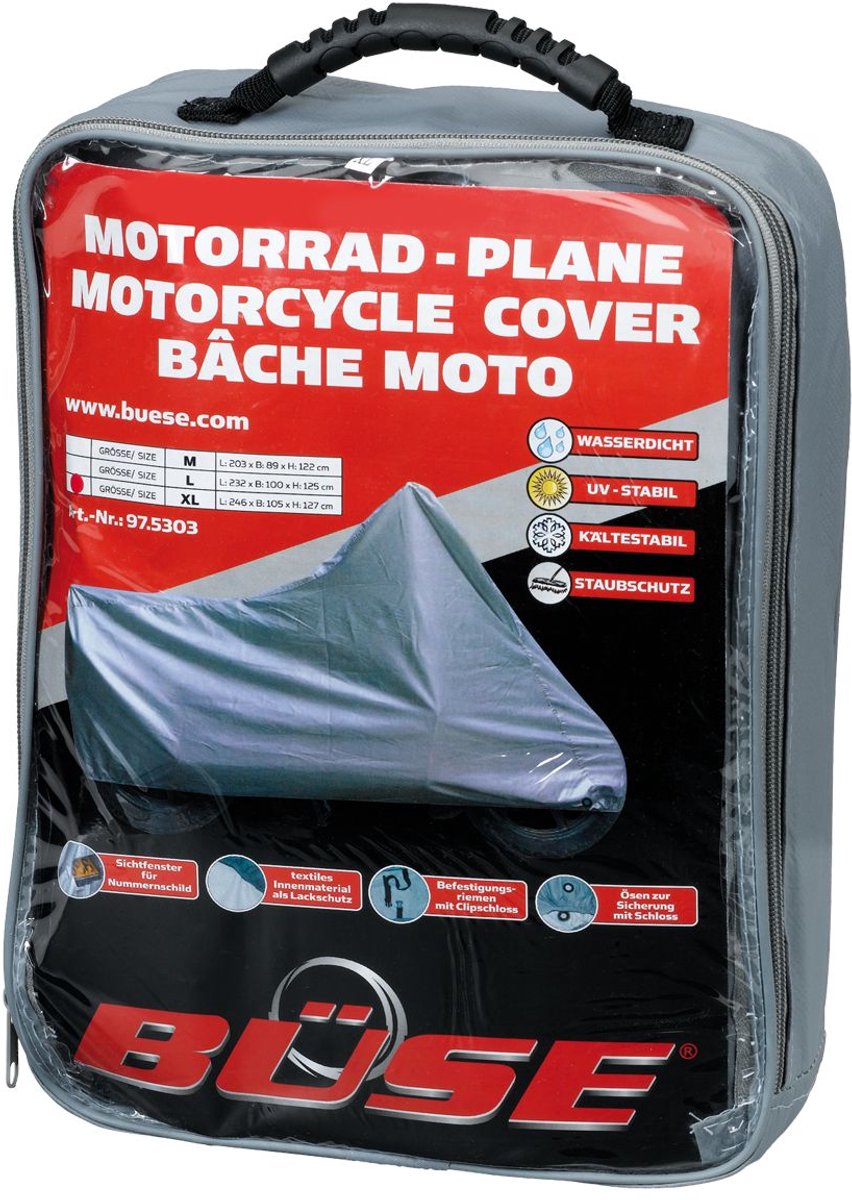 Büse Outdoor Grijze Motorhoes - Maat M -