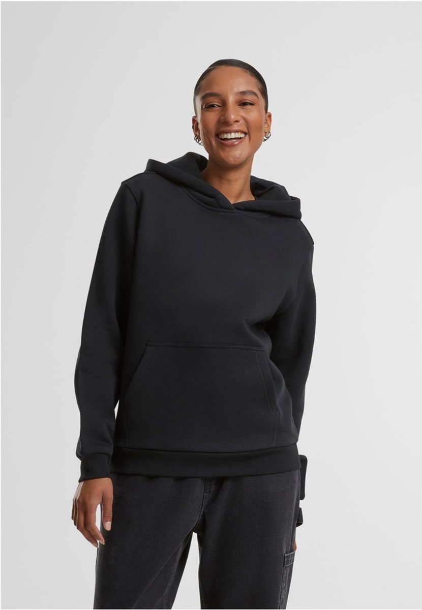 Urban Classics fluffy hoodie Dames Trui met capuchon – L Zwart