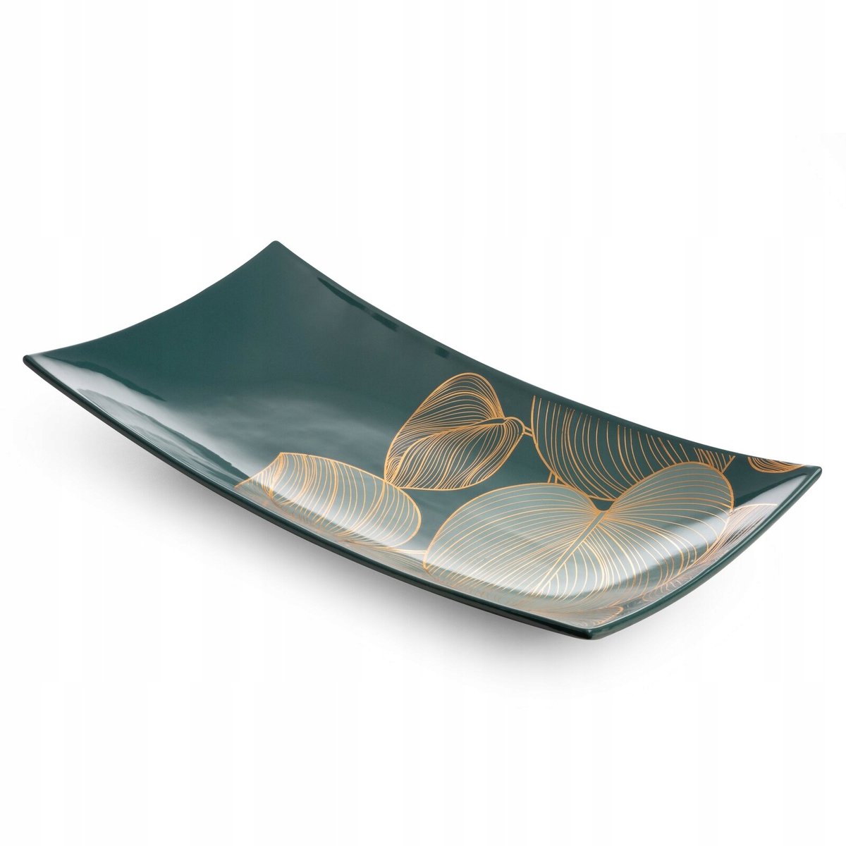 Salvia Decoratieve Schaal 41x20cm - Saliegroen met Gouden Accent