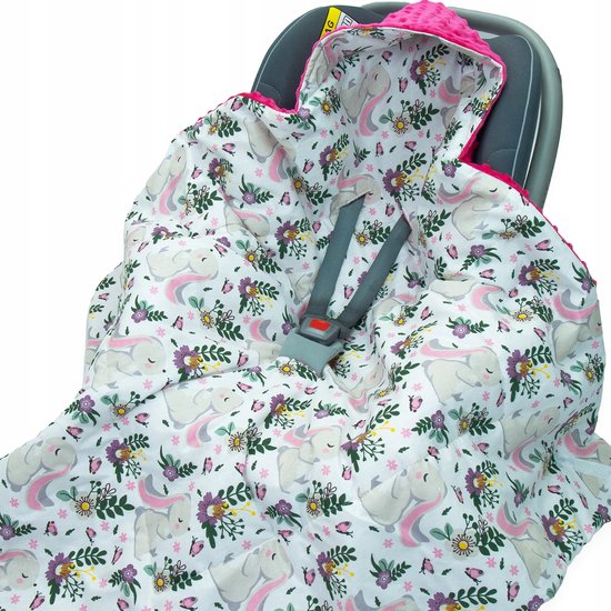 Fußsack für Autositz - Pink Bouclé Elodie