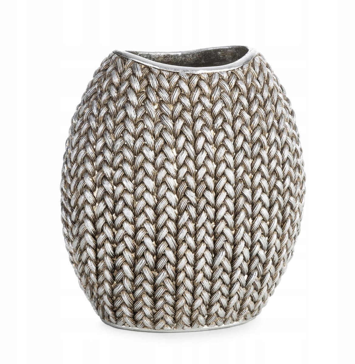 Decoratieve Vaas Moli 18x12x20 cm Zilverkleurig - Stijlvolle Woondecoratie