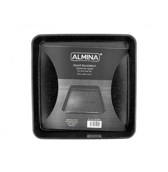 Plaque de cuisson Almina Granite – 40 x 40 x 6 cm, antiadhésive