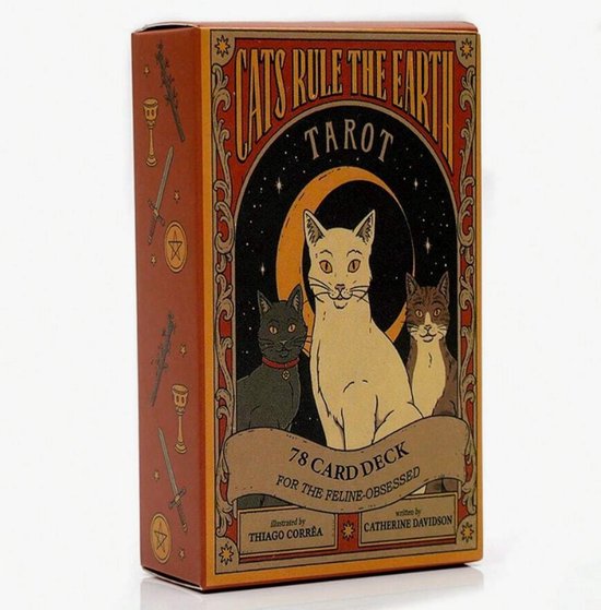 Cats Rule The Earth Tarot – Mystieke 78-delige Kaartenset voor Kattenliefhebbers & Spirituele Ontdekkingen Engelstalig