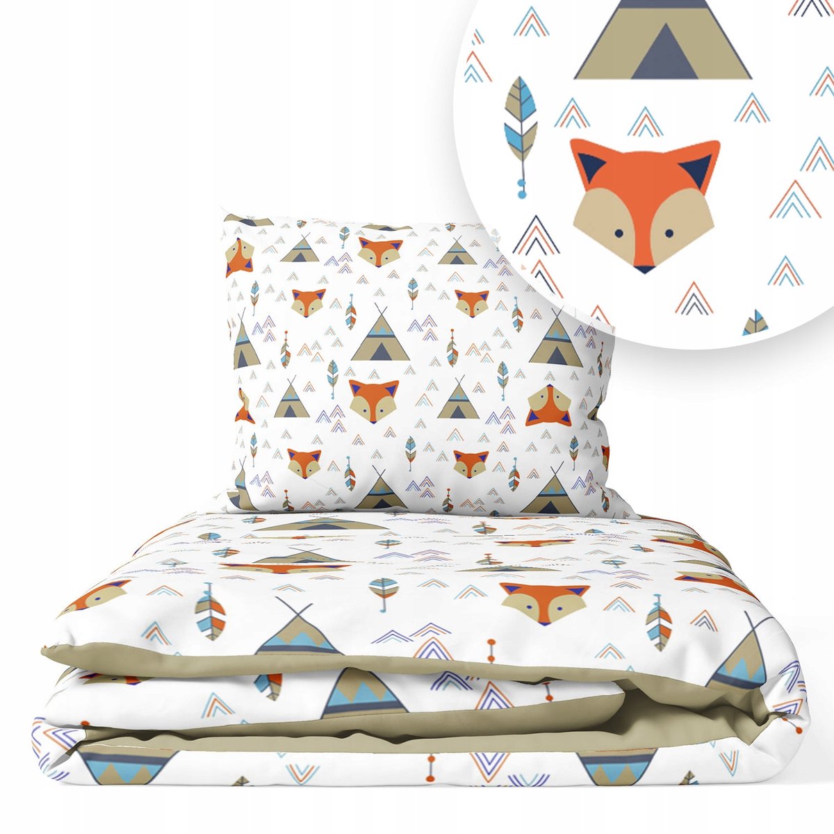 Kinderbeddengoed Set 160x100cm Bezig met Vos - 2 Delig Katoen