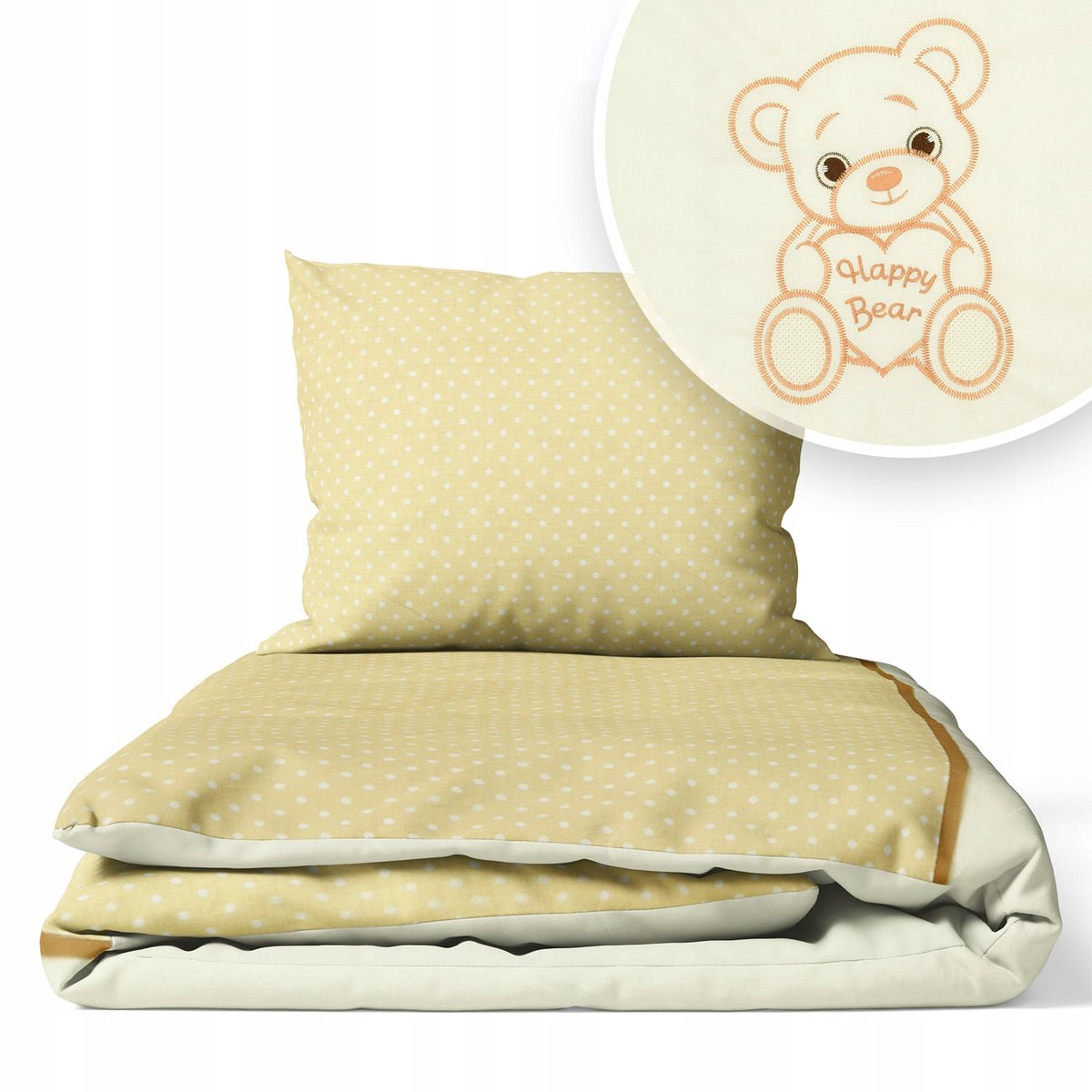 Kinderbeddengoed 135x100cm 2-delig, Happy Bear Beige