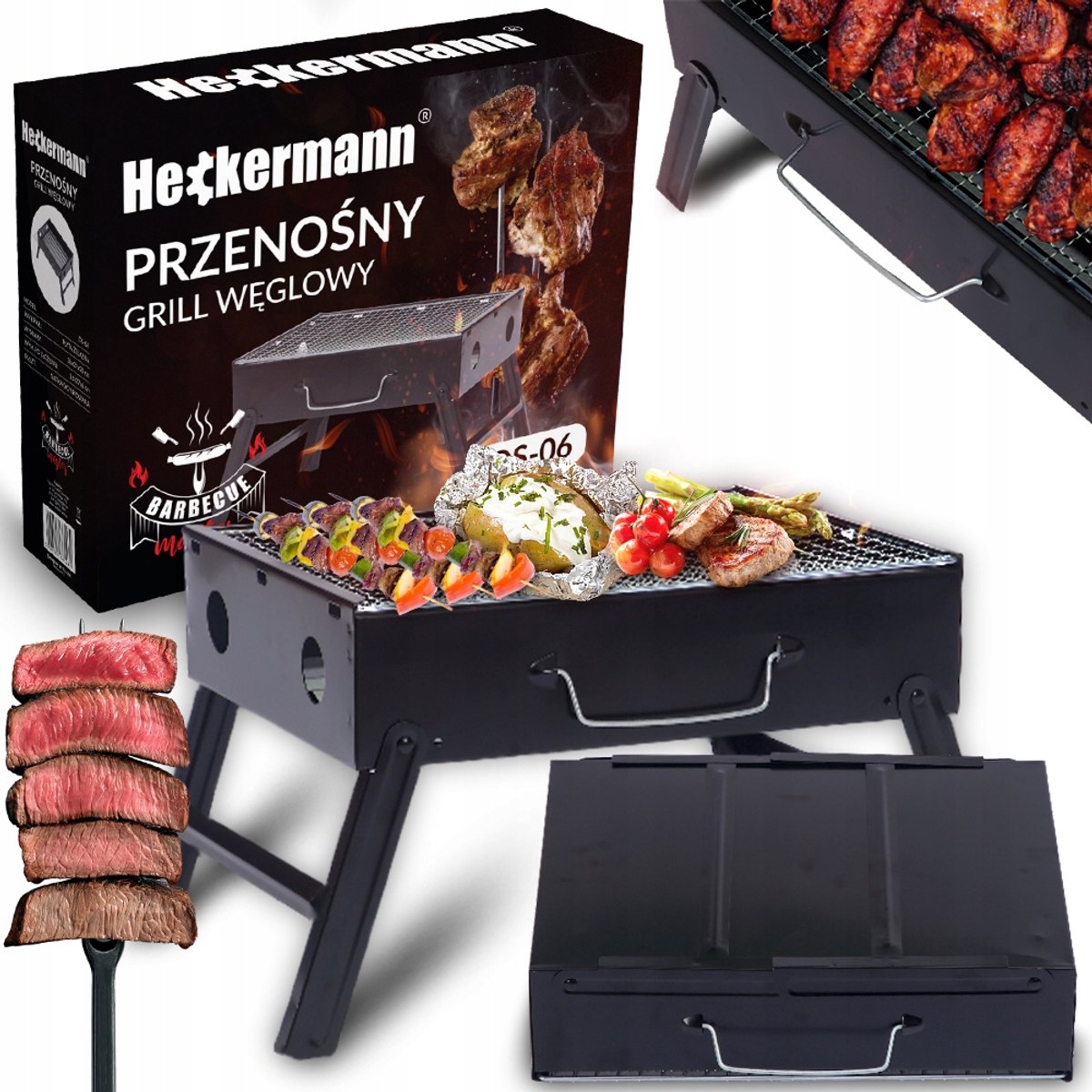 Draagbare Opvouwbare Koolgrill - Compact & Lichtgewicht