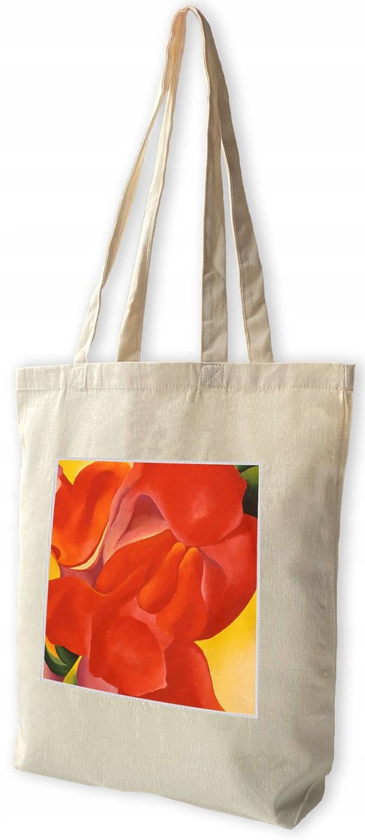 Shopper Tas met Rode Kanna Print - Georgia O'Keeffe Stijl