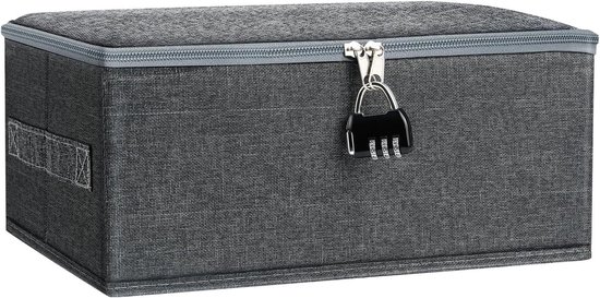Boîte de rangement verrouillable avec couvercle pour tissus et speelgoed, 30 x 20 x 14 cm